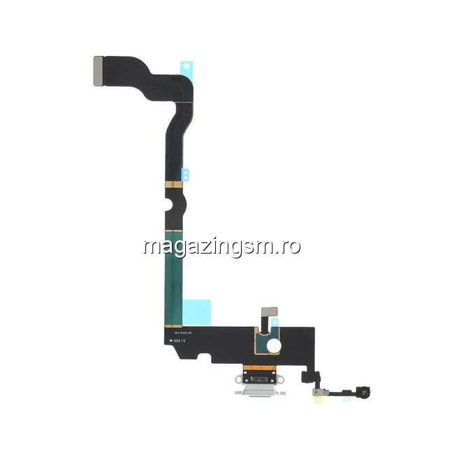 Banda Flex Cu Conector Incarcare Si Microfon iPhone XS Max Alb