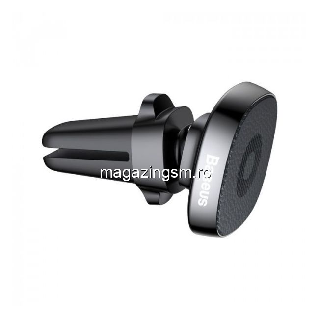 Baseus Suport Auto Privity Magnetic Black (piele naturala, rotatie 360°, prindere la sistemul de ventilatie)