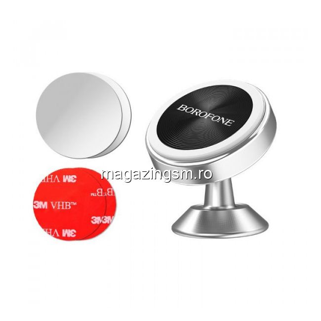 Borofone Suport Auto BH5 Platinum Magnetic Argintiu (prindere de bord)
