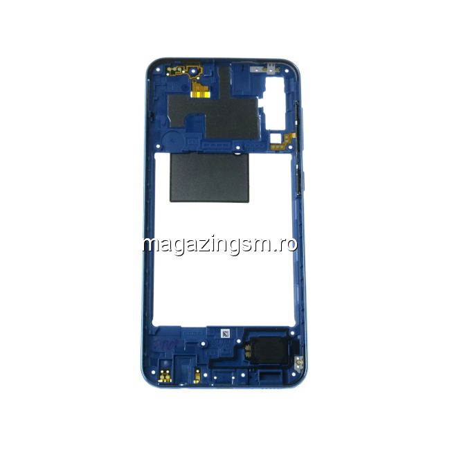 Carcasa Corp Mijloc Cu Butoare On / Off Samsung Galaxy A50 A505 Albastra