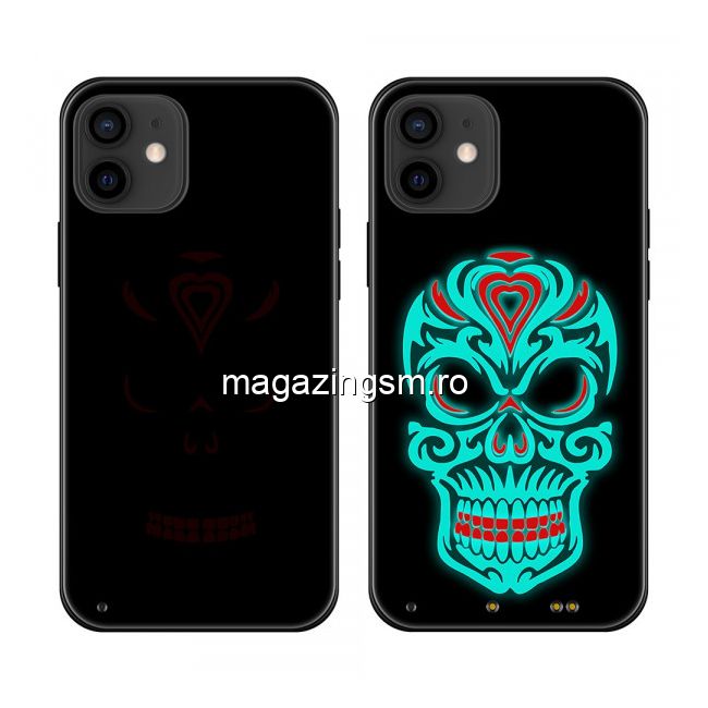 Husa telefon iPhone 12 / 12 Pro TPU cu model luminos in timpul redarii muzicii