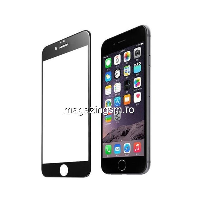 Geam Folie Sticla Protectie Display iPhone 8 Acoperire Completa Negru 4D