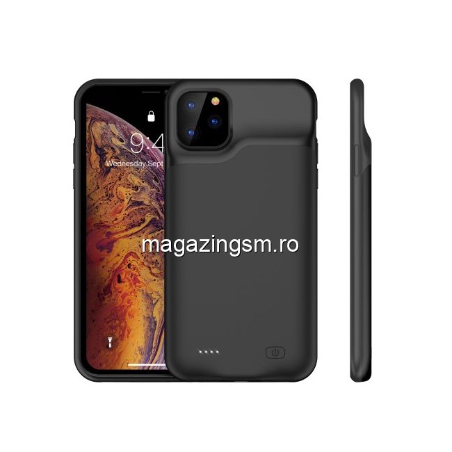 Husa Acumulator Extern iPhone 11 Pro Power Bank 5200mAh Negru