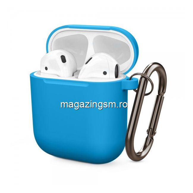 Husa Carcasa Casti Apple AirPods Albastra