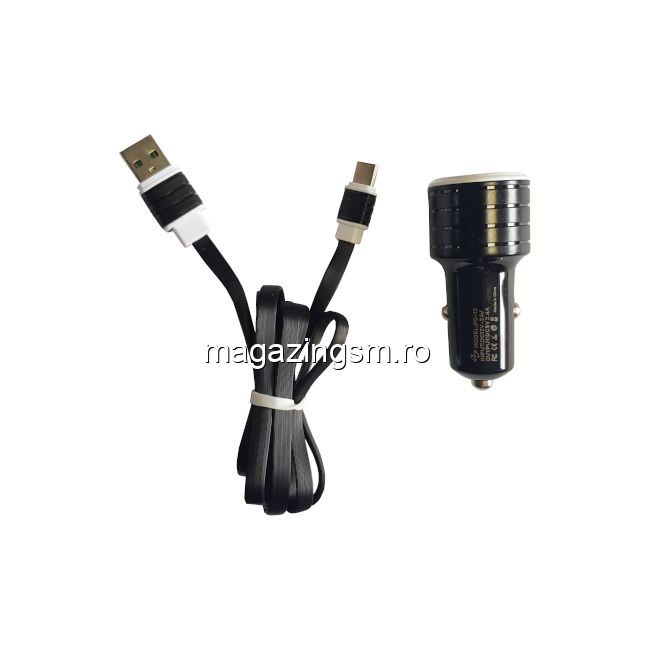 Incarcator Auto Cu Cablu Tip C (Black)