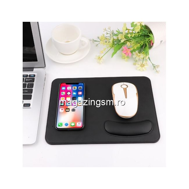 Incarcator Wireless Sony Xperia XZ2 Tip Mouse Pad 2-in 1 Negru