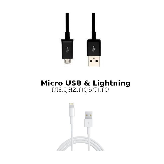 Pachet Cabluri Date Si Incarcare iPhone Si Micro USB (10 bucati)